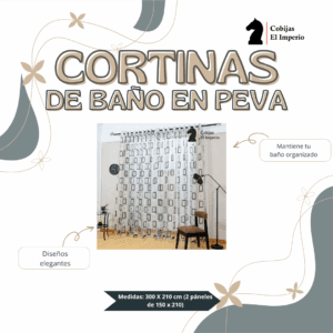 Cortina de baño impermeable en PEVA