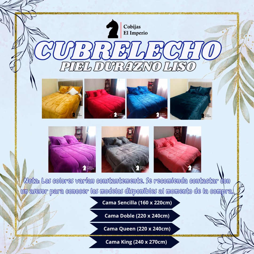Cubrelecho Piel de Durazno Liso - Imagen 3